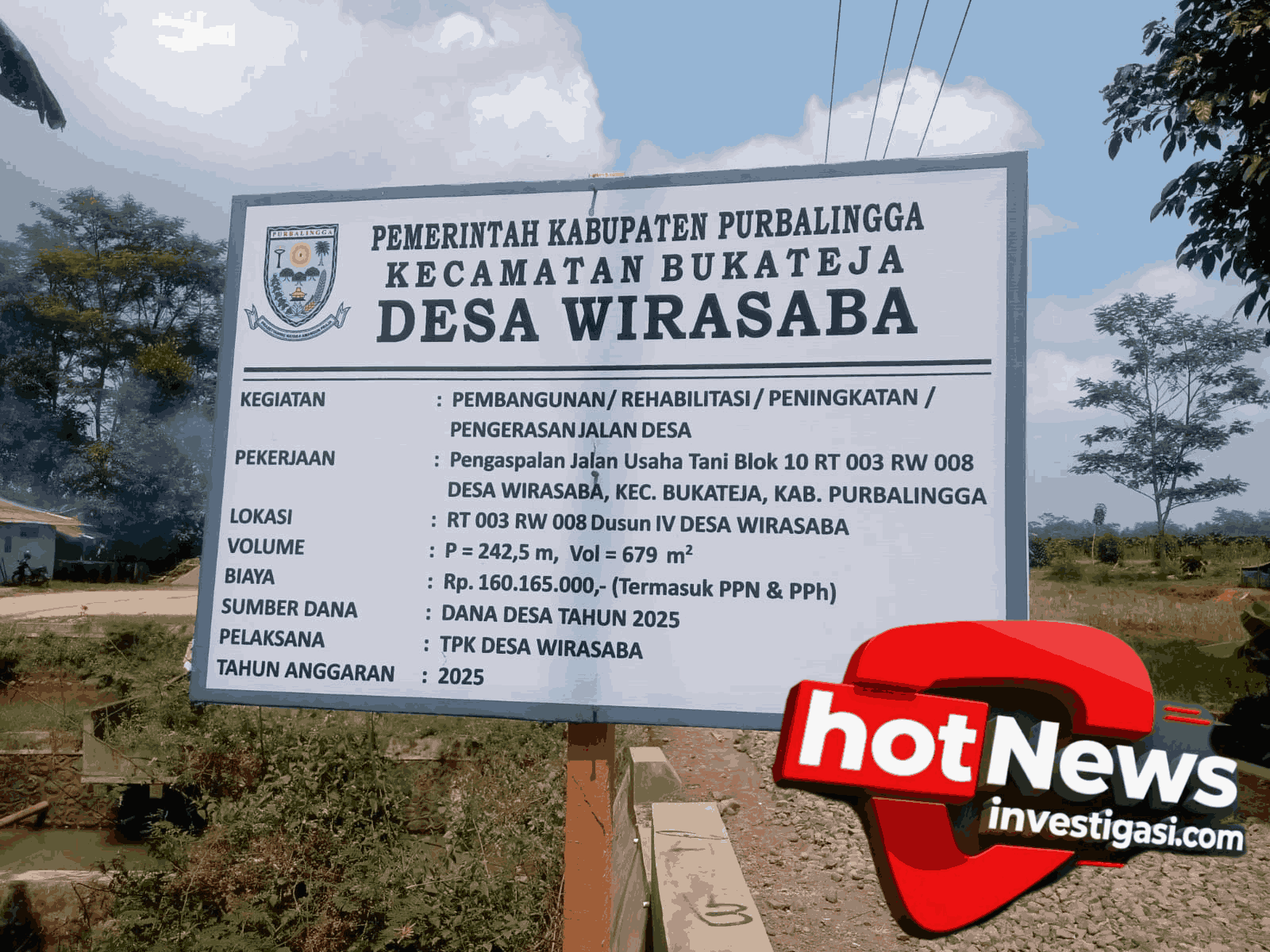 JOS.! Pemdes Wirasaba Bangun Jalan Usaha Tani Menuju Jalan Utama Bandara JBS Sumber Anggaran DD Tahun 2025