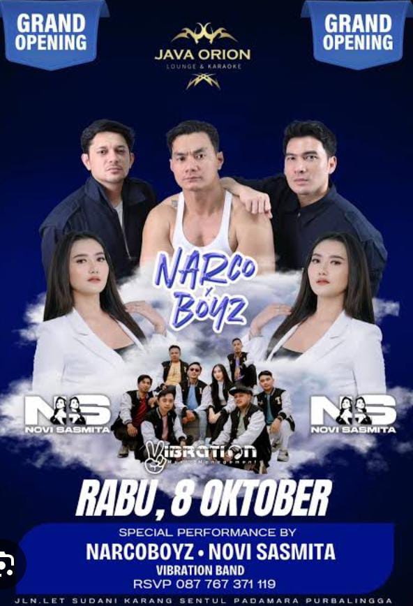 Novi Sasmita Dan Narco Boys Meriahkan Grand Opening JAVA ORION Lounge Karaoke Yang Berlokasi Di Karangsentul Purbalingga
